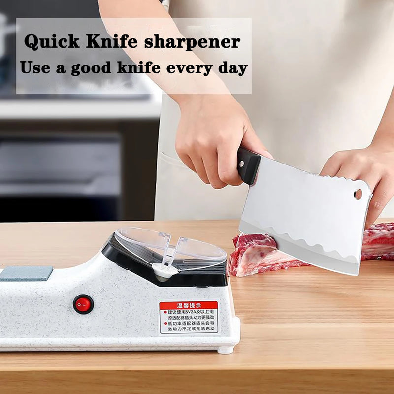 Ajustável elétrica faca afiador para facas de cozinha, Scissor Sharpening Tool, médio e fino lâmina de moagem, branco, USB